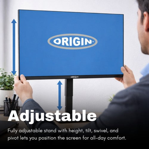Origin Storage 24inch LED 1080p HD Monitor with VGA/HDMI/DP & Height Adjustable