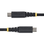 StarTech.com 15cm (6in) USB-C Charging Cable, 60W (3A) PD, Dual-Layer Braided Nylon/TPE Jacket, Rugged USB C Charging Cord, USB 2.0 Laptop Charger Cable