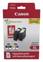 Canon 6204C005/PG-585XL/CL-586XL Ink cartridge multi pack high-capacity black + color XL + Photopaper GP-501, 2x300 pages ISO/IEC 19752 Pack=2 for Canon Pixma TS 7650