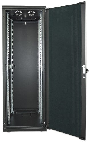 Intellinet 19" Network Cabinet - Free Standing, 26U, 600x600mm (width x depth), Black, Flatpack, Max 1500kg, Multi-Point Door Lock, One Lock Per Side Panel, Usable Depth 123 to 373mm, IP20 rated, Rack, Steel
