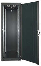 Intellinet 19" Network Cabinet - Free Standing, 22U, 600x600mm (width x depth), Black, Flatpack, Max 1500kg, Multi-Point Door Lock, One Lock Per Side Panel, Usable Depth 123 to 373mm, IP20 rated, Rack, Steel