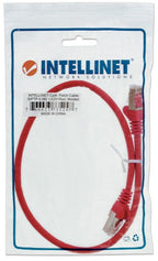 Intellinet Network Patch Cable, Cat5e, 15m, Red, CCA, SF/UTP, PVC, RJ45, Gold Plated Contacts, Snagless, Booted, Lifetime Warranty