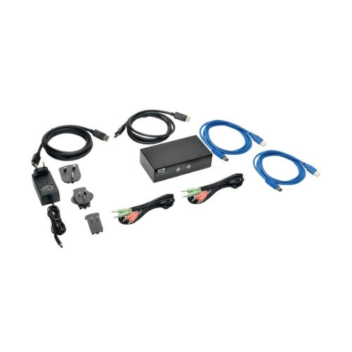 Tripp Lite B004-DPUA2-K 2-Port DisplayPort KVM Switch with Audio, Cables and USB 3.0 SuperSpeed Hub