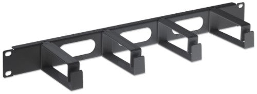 Intellinet 19" Cable Management Panel, 1U, 4 long plastic rings, Black