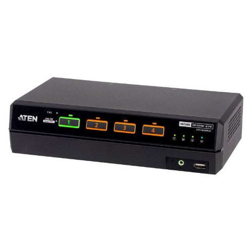 ATEN 4-Port USB 5K DisplayPort/HDMI Dual Display Universal Secure KVM Switch with CAC (PSD PP v4.0 Compliant)