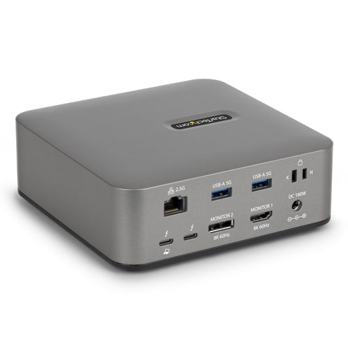 StarTech.com Thunderbolt 5 Docking Station, DP / HDMI, Triple Monitor Dock up to 4K 144Hz or Dual 8K 60Hz, 5x USB Ports, 140W Laptop Charging