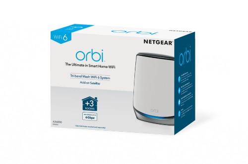 NETGEAR Orbi RBS850 AX6000 WiFi 6 Mesh Sattelite Tri-band (2.4 GHz / 5 GHz / 5 GHz) Wi-Fi 6 (802.11ax) Grey, White 4 Internal