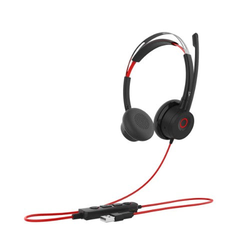 V7 HU621 Premium Headset - Noise Cancellation - ENC Mic - ANC -USB-A/C - Black