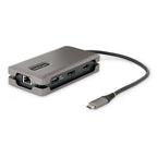 StarTech.com USB-C Multiport Adapter - 4K 60Hz HDMI/DP - 3-Port USB Hub - 100W Power Delivery Pass-Through - GbE - Travel Mini Docking Station w/ Charging - 1ft/30cm Wrap-Around Cable