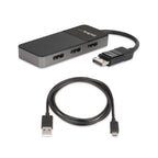 StarTech.com 3-Port DisplayPort 1.4 Splitter, DisplayPort to 3x DP Multi-Monitor Adapter, Triple 4K Computer MST Hub, USB Bus-Powered - Windows Only