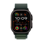 Apple Watch Ultra 2 GPS + Cellular 49mm Black Titanium Case with Dark Green Alpine Loop - Small