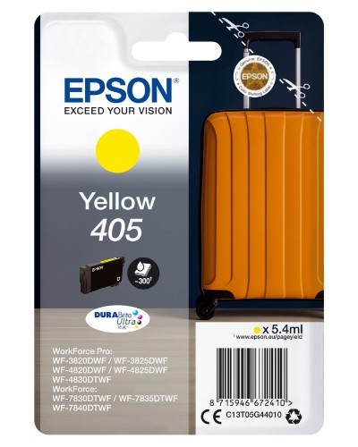 Epson C13T05G44020/405 Ink cartridge yellow Blister Acustic Magnetic, 300 pages 5.4ml for Epson WF-3820/7830
