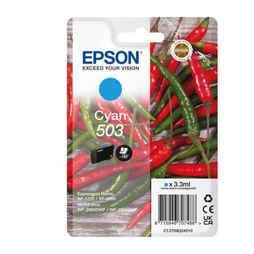 Epson C13T09Q24010/503 Ink cartridge cyan, 165 pages 3,3ml for Epson XP-5200
