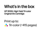 HP T6N03AE/303XL Printhead cartridge color high-capacity, 415 pages 10ml for HP Envy Photo 6230