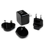 StarTech.com Dual-Port USB Wall Charger - International Travel - 17W/3.4A - Black