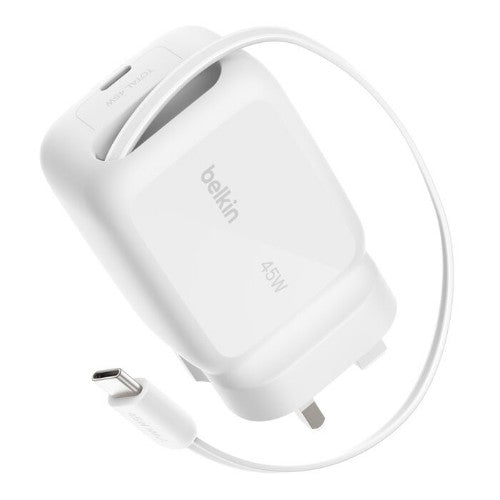 Belkin Retractable GaN Wall Charger 45W