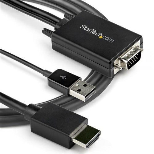 StarTech.com 3m VGA to HDMI Converter Cable with USB Audio Support & Power - Analog to Digital Video Adapter Cable to connect a VGA PC to HDMI Display - 1080p Male to Male Monitor Cable