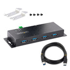 StarTech.com 4-Port Industrial USB 3.0 5Gbps Hub, Rugged USB Hub with ESD Protection, DIN/Wall/Desk Mountable USB-A Hub, USB Expander w/Locking Ports, Heavy Duty - TAA