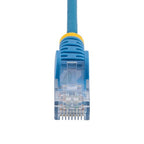 StarTech.com 25cm Blue Slim CAT6 Cable, 10 Pack, Snagless, 100W PoE, UTP, LSZH, 28AWG Pure Bare Copper Wire, Slim RJ45 Network Patch Cord w/Strain Reliefs, Individually Tested