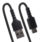 StarTech.com 1.6ft (50cm) USB-A to USB-C Fast Charging Cable, Rugged, Coiled, Charge & Sync, 3A, USB 2.0, TPE Jacket and Aramid Fiber - USB Charging Cord