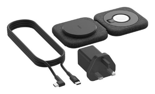 Belkin WIZ026MYBK mobile device charger Smartwatch, Smartphone, Headset Black USB Wireless charging Fast charging Indoor