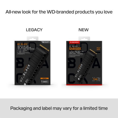 Western Digital WD_BLACK™ SN850X NVMe™ SSD POWERED BY SANDISK 4 TB, [With Heatsink]