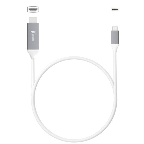 j5create JCC153G-N USB-C™ to 4K HDMI™ Cable, Grey, 1.5 m