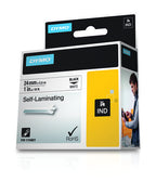 Dymo 1734821/S0773860 Ribbon self-laminating black on white 24mm x 5,5m for Dymo Rhino 6-24mm