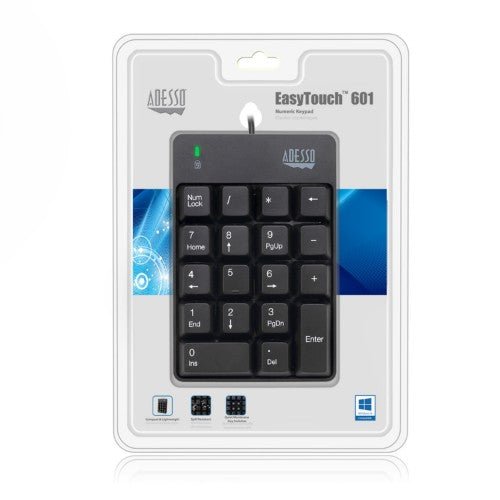 Adesso AKB-601UB - USB Spill Resistant 18-Key Numeric Keypad