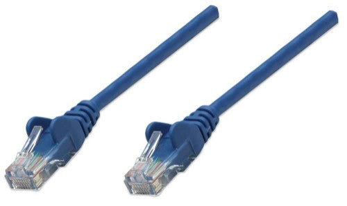 Intellinet Network Patch Cable, Cat6, 0.5m, Blue, CCA, U/UTP, PVC, RJ45, Gold Plated Contacts, Snagless, Booted, Lifetime Warranty