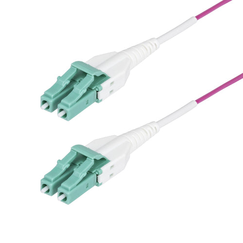 StarTech.com 1m (3ft) LC to LC (UPC) OM4 Multimode Fiber Optic Cable, Erika Violet, 50/125µm, 40G/100G, LOMMF/VCSEL, Uniboot Fiber Jumper Cord, OFNR Riser Rated