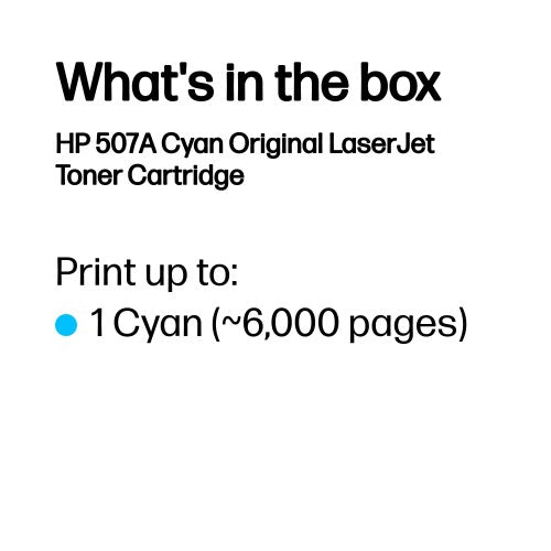 HP CE401A/507A Toner cartridge cyan, 6K pages ISO/IEC 19798 for HP LaserJet EP 500