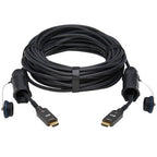 Tripp Lite P568FA-50M-W High-Speed Armored HDMI Fiber Active Optical Cable (AOC) with Hooded Connectors - 4K @ 60 Hz, HDR, IP68, M/M, Black, 50 m (164 ft.)