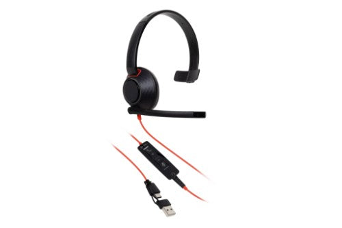 HP Poly Blackwire 5210 Monaural USB-C Headset +3.5mm Plug +USB-C/A Adapter (Bulk)
