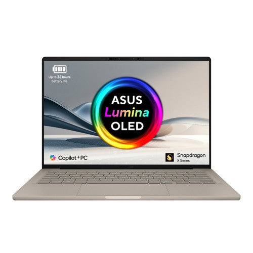 ASUS Zenbook A14 UX3407QA-QD244W Qualcomm Snapdragon X1-26-100 Laptop 35.6 cm (14") WUXGA 16 GB LPDDR5x-SDRAM 1 TB SSD Wi-Fi 6E (802.11ax) Windows 11 Home Beige