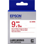 Epson C53S653008/LK-3WRN Ribbon red on white 9mm x 9m for Epson LabelWorks 4-18mm/36mm/6-12mm/6-18mm/6-24mm