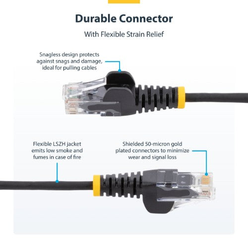 StarTech.com 5m Orange Slim CAT6 Ethernet Cable, Snagless, 100W PoE, UTP, LSZH, 28AWG Pure Bare Copper Wire, Slim RJ45 Network Patch Cord w/Strain Reliefs, Individually Tested