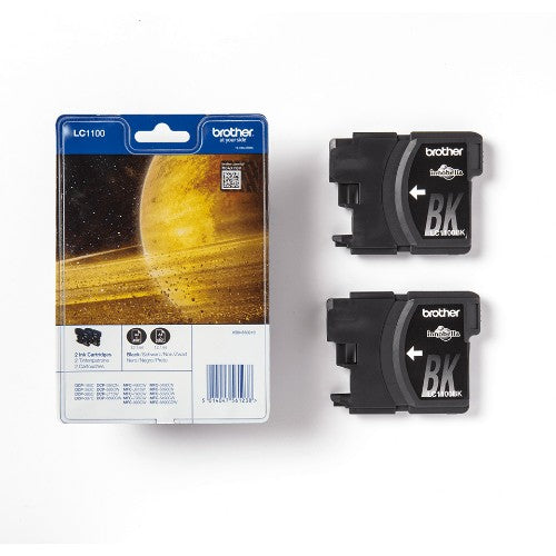 Brother LC-1100BKBP2 Ink cartridge black twin pack Blister, 2x450 pages 9,5ml Pack=2 for Brother DCP 185 C/MFC 6490 C