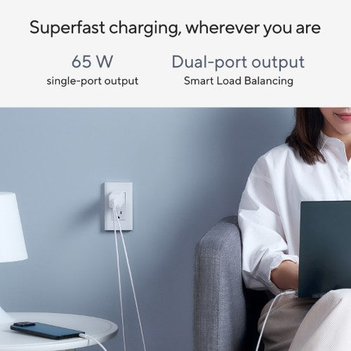 ASUS 100W 2C1A GaN Charger Universal White AC Fast charging Indoor
