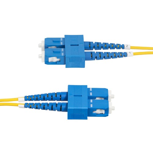 StarTech.com 3m (9.8ft) SC to SC (UPC) OS2 Single Mode Duplex Fiber Optic Cable, 9/125µm, 40G/100G Zipcord, Bend Insensitive, Low Insertion Loss - LSZH Fiber Jumper Cord