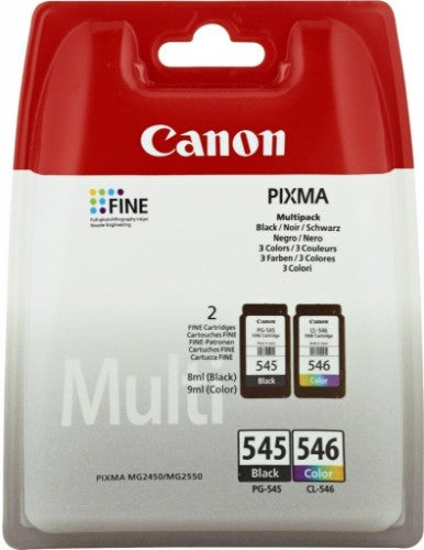 Canon 8286B007/PG-545XL+CL-546XL Printhead cartridge multi pack black + color high-capacity 15ml + 13ml Pack=2 for Canon Pixma MG 2450
