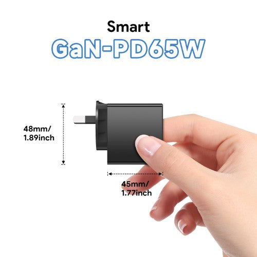 Origin Storage Origin 65W Wall Charger with 1.5m USB-C cable and 4 Multi AC Plugs