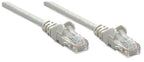 Intellinet Network Patch Cable, Cat5e, 3m, Grey, CCA, U/UTP, PVC, RJ45, Gold Plated Contacts, Snagless, Booted, Lifetime Warranty