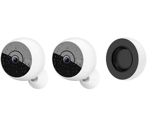 Logitech CIRCLE 2 COMBO PACK, 2 Wire-Free Cameras + 1 extra Rechargeable Battery Spherical Indoor Wall