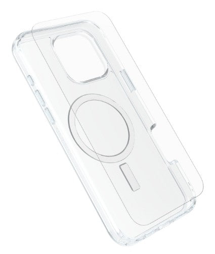 OtterBox Symmetry Series Clear for MagSafe + Premium Glass + Fast Charge Wall Charger USB-C 30W Type G for Apple iPhone 16 Pro Max