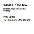 HP N9K07AE/304XL Printhead cartridge color high-capacity, 300 pages/5% 7ml for HP DeskJet 2620/3720