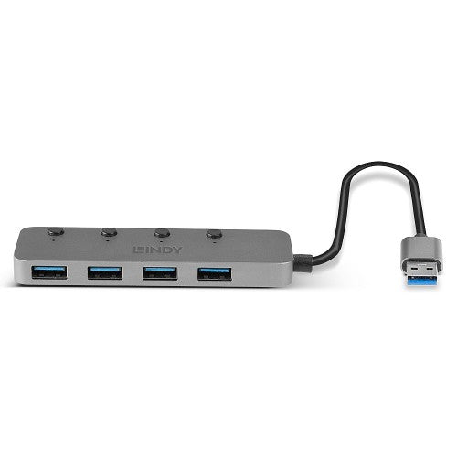 Lindy 4 Port USB 3.0 Hub with On/Off Switches