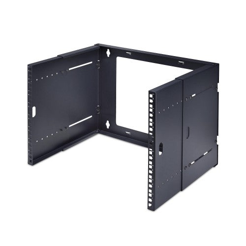 StarTech.com 2-Post 8U Wall Mounted Rack, Adjustable Depth up to 16in (40cm), Bracket for 19-inch Server/Data/Networking Equipment, Open Frame, Max 88lb (40kg)