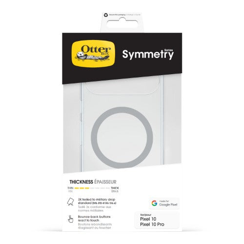 OtterBox Symmetry Clear with Magnets Series for Google Pixel 10/Pixel 10 Pro, transparent
