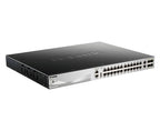 D-Link 24 x 10/100/1000BASE-T PoE ports (370W budget) Layer 3 Stackable Managed Gigabit Switch